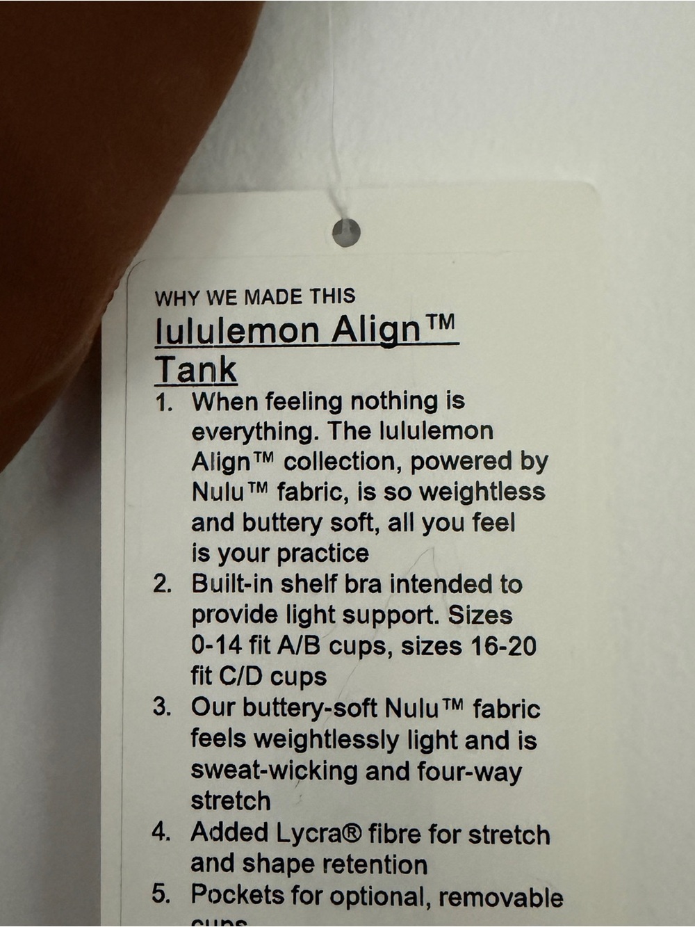 NWT Lululemon Align Tank - Picture 6 of 6